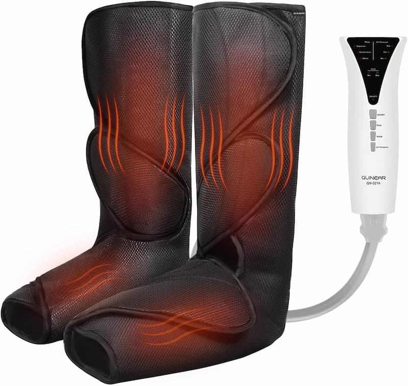 QUINEAR Masajeador de piernas con masaje de compresión de aire de calor