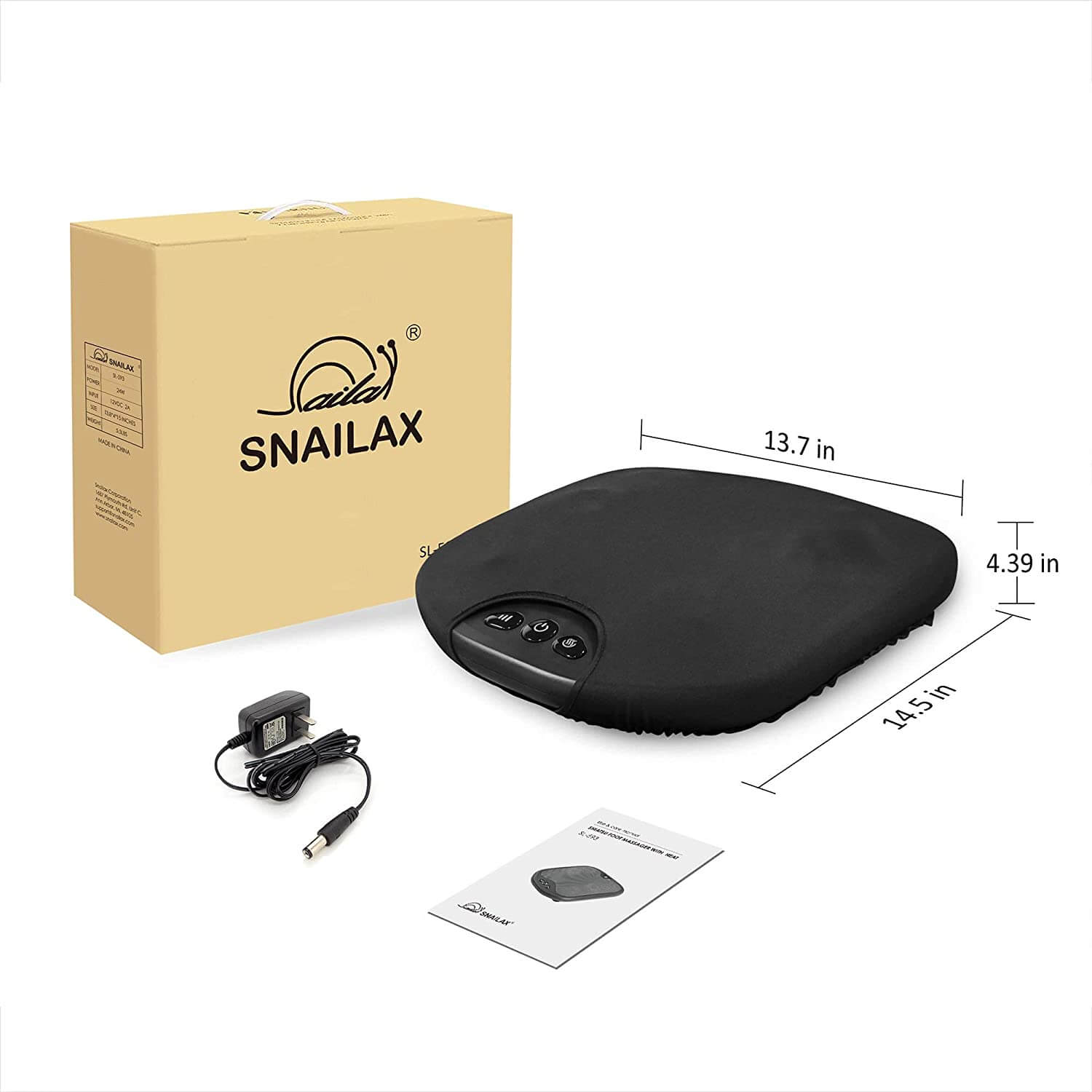 Snailax 2 en 1 Shiatsu masajeador de pies y espalda empaque